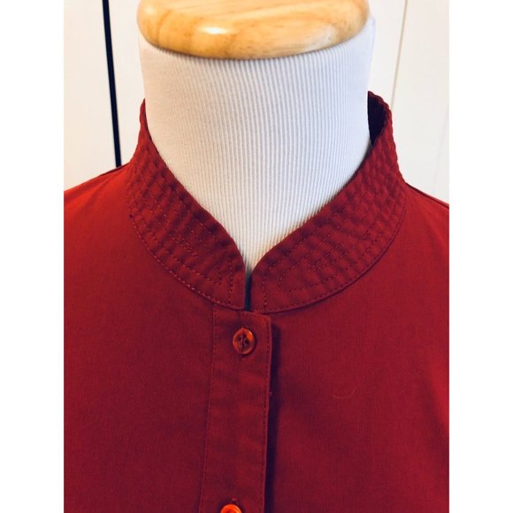 Vintage Contemporaine Red Kimono Style Shirt Dress Size 14 UK 10 US - Picture 2 of 4